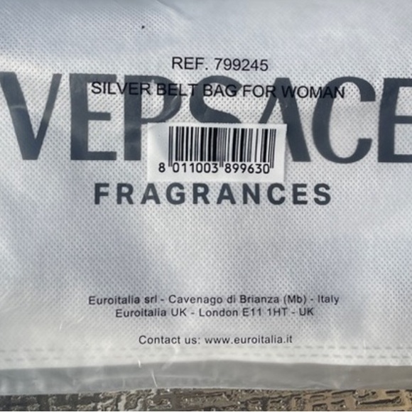 Versace Limited Edition Metallic Silver Fragrance Belt Bag - NEW - Picture 4 of 4
